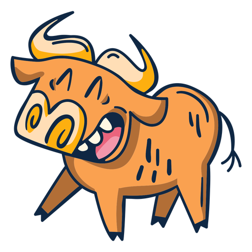 Smiling ox cartoon