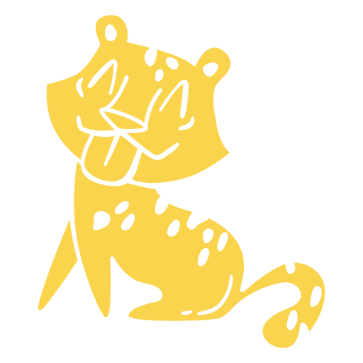 Recorte amarillo guepardo feliz Diseño PNG