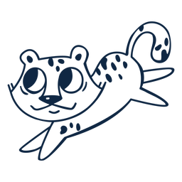 Pulando chita cheia de traço Desenho PNG