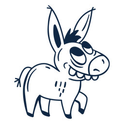 Dentes grandes de burro preenchido Desenho PNG