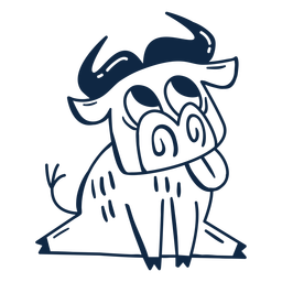 Golpe lleno de buey feliz Diseño PNG
