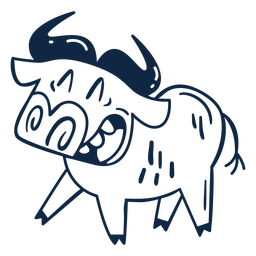 Smiling ox filled-stroke PNG Design