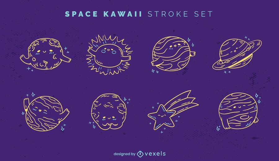 Kawaii space stroke set Kawaii space stroke set
