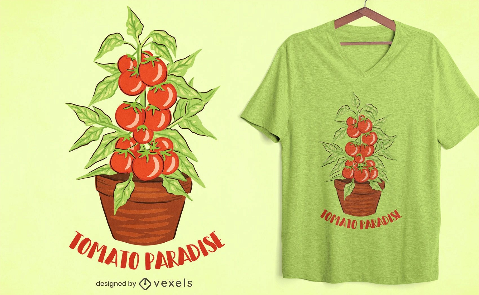 Design de t-shirt de tomate para?so