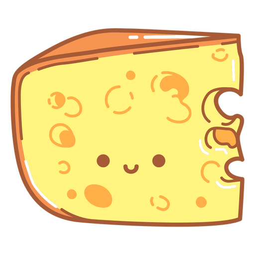 Happy cheese slice cartoon PNG Design