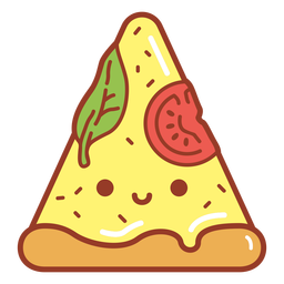 Dibujos animados de rebanada de pizza feliz