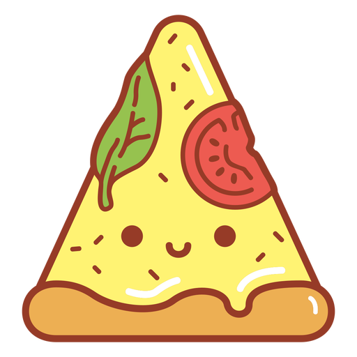Dibujos animados de rebanada de pizza feliz