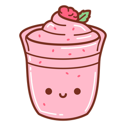 Erdbeereis-Cartoon PNG-Design