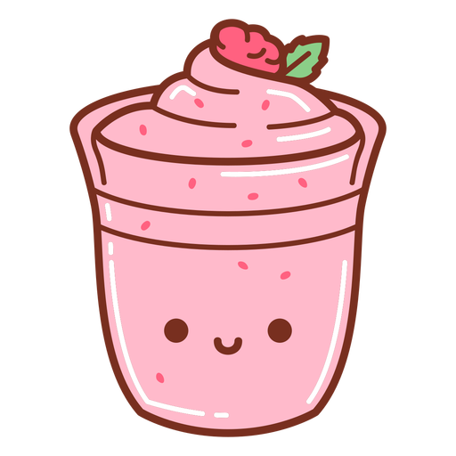 Strawberry ice-cream cartoon PNG Design