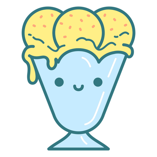 Cute ice cream cartoon PNG Design