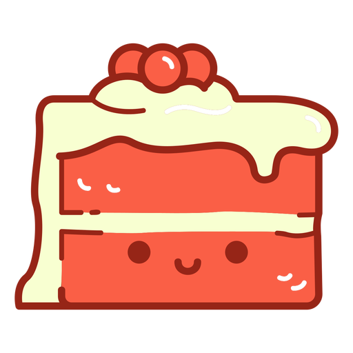 Dibujos animados de pastel de terciopelo rojo