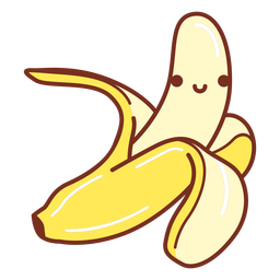 Dibujos animados de plátano a medio pelar Transparent PNG