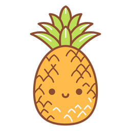 Desenho animado de abacaxi feliz Transparent PNG