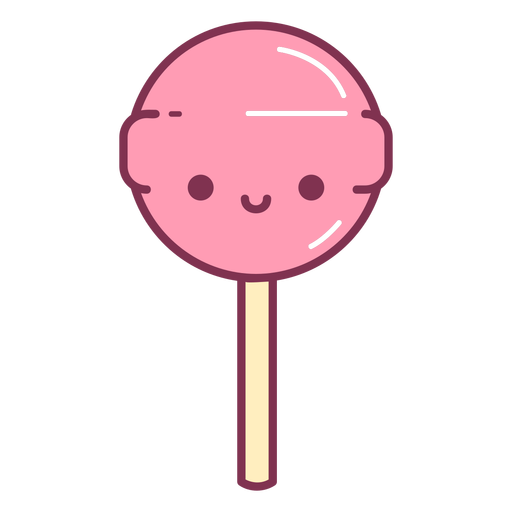 Pink lollipop cartoon PNG Design