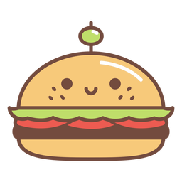 Desenho animado de hambúrguer feliz Transparent PNG