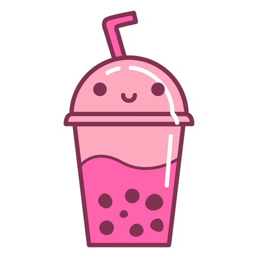 Pink drink cartoon PNG Design