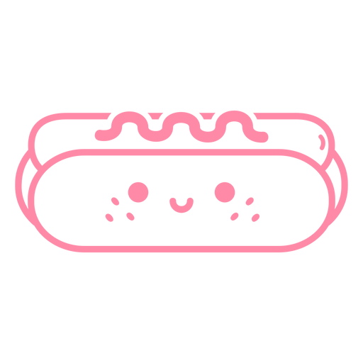Hot dog pink stroke PNG Design