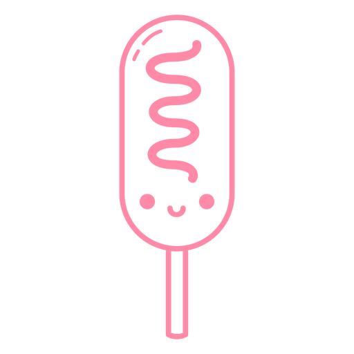 Corn-dog pink stroke PNG Design