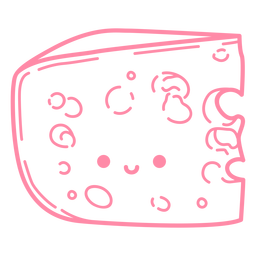 Feliz golpe de fatia de queijo Desenho PNG