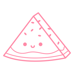 Trazo de rodaja de sandía Diseño PNG