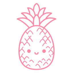 Happy pineapple stroke Transparent PNG