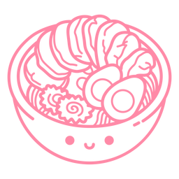 Trazo de tazón de ramen Diseño PNG
