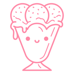 Golpe de sorvete fofo Desenho PNG