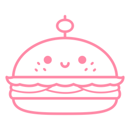 Feliz derrame de hambúrguer Desenho PNG