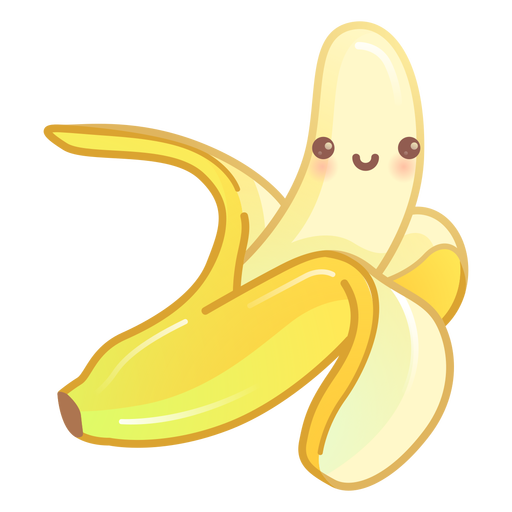 Gradiente de banana meio descascada