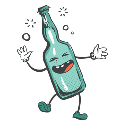 Happy beer bottle cartoon Transparent PNG