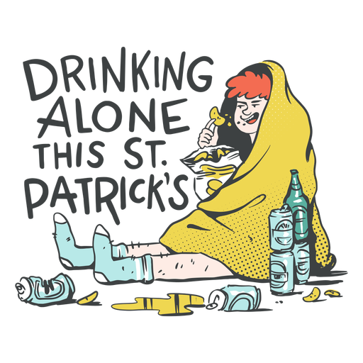 Drinking alone st patricks illustration PNG Design
