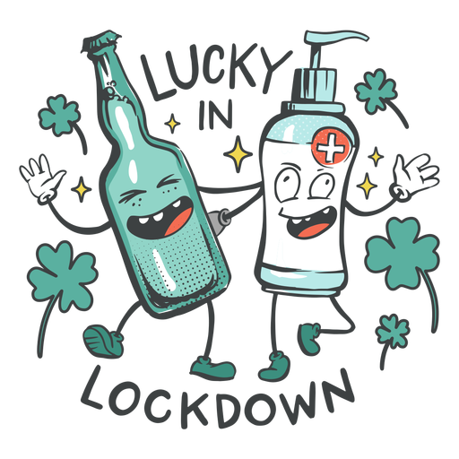 Lucky in lockdown badge PNG Design