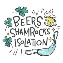 Beers shamrocks isolation badge PNG Design