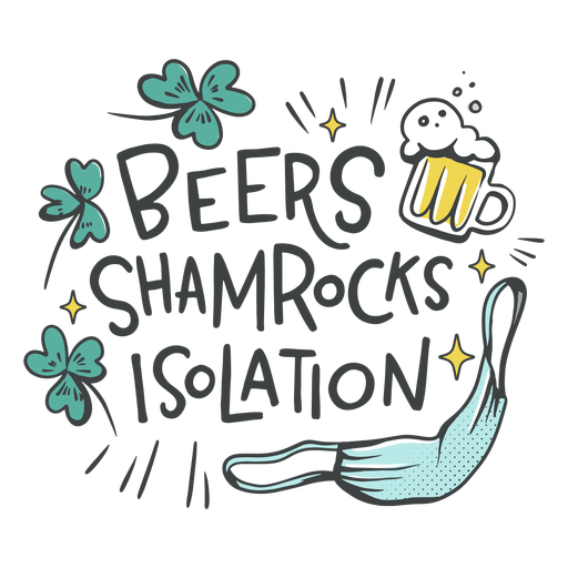 Beers shamrocks isolation badge PNG Design