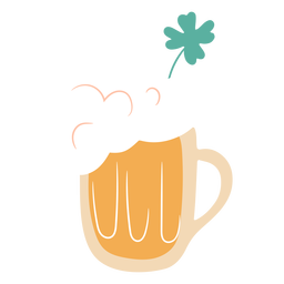 Beer jug and clover flat PNG Design