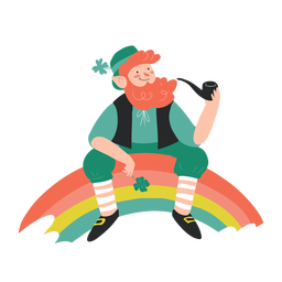 Personagem de arco-íris irlandês feliz