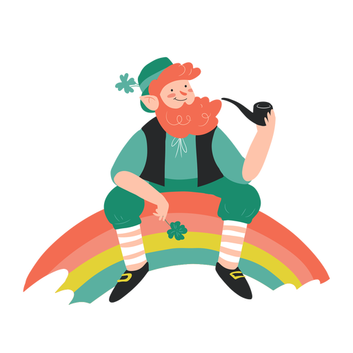 Personagem de arco-íris irlandês feliz Desenho PNG