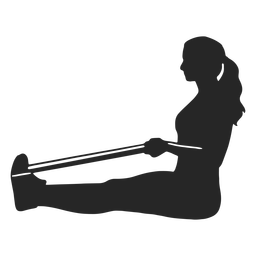Woman stretching silhouette PNG Design