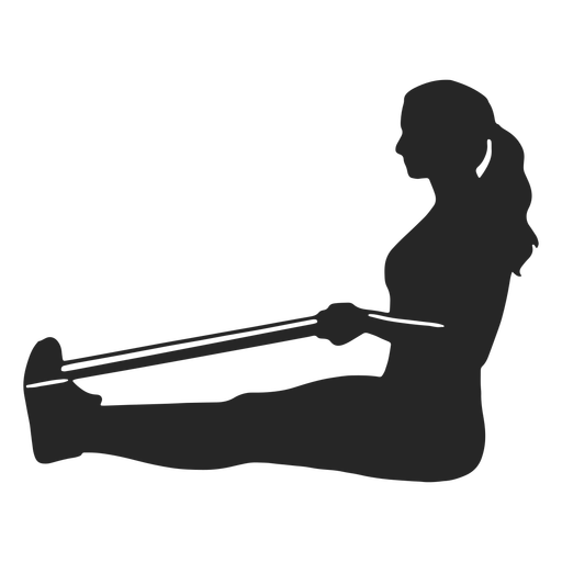 Mujer, estirar, silueta Diseño PNG