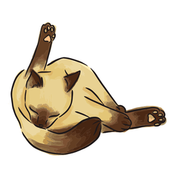 Siamese cat bathing illustration PNG Design Transparent PNG