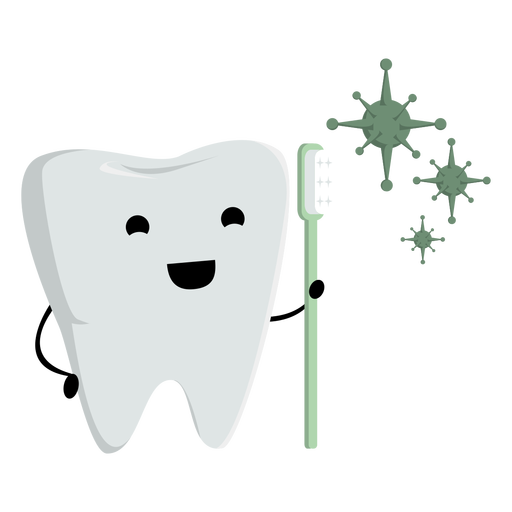 Tooth and toothbrush character PNG Design