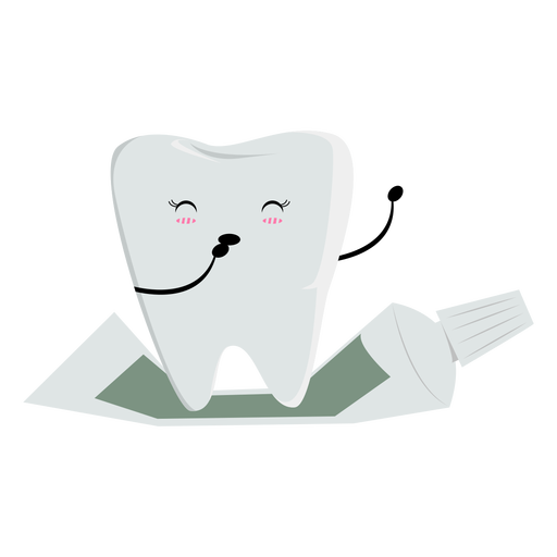 Happy tooth character PNG Design