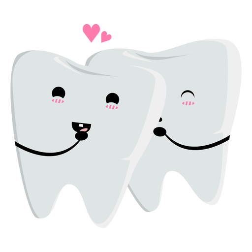 Carácter de dientes enamorados Diseño PNG