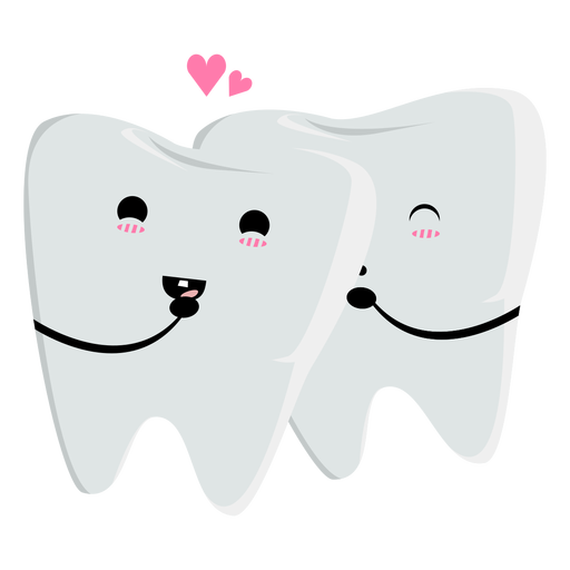 Teeth in love character PNG Design