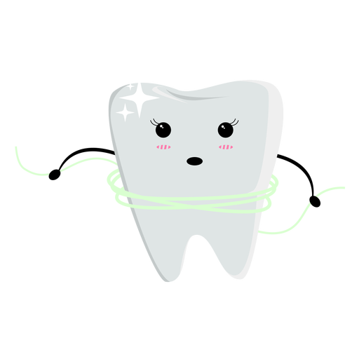 Personagem de uso do fio dental Desenho PNG