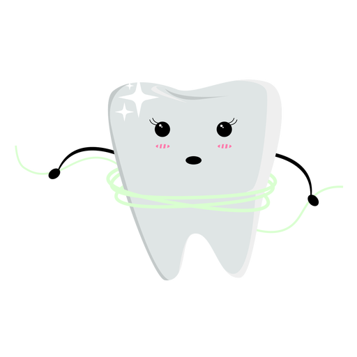 Tooth flossing character