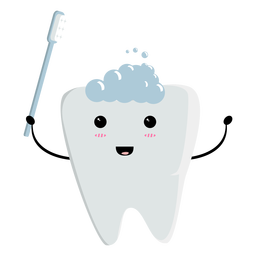Caráter de dente limpo Desenho PNG