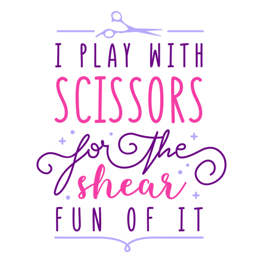 Play with scissors badge PNG Design