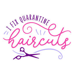 Corte de pelo de cuarentena insignia Diseño PNG