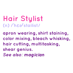Hair stylist definition PNG Design